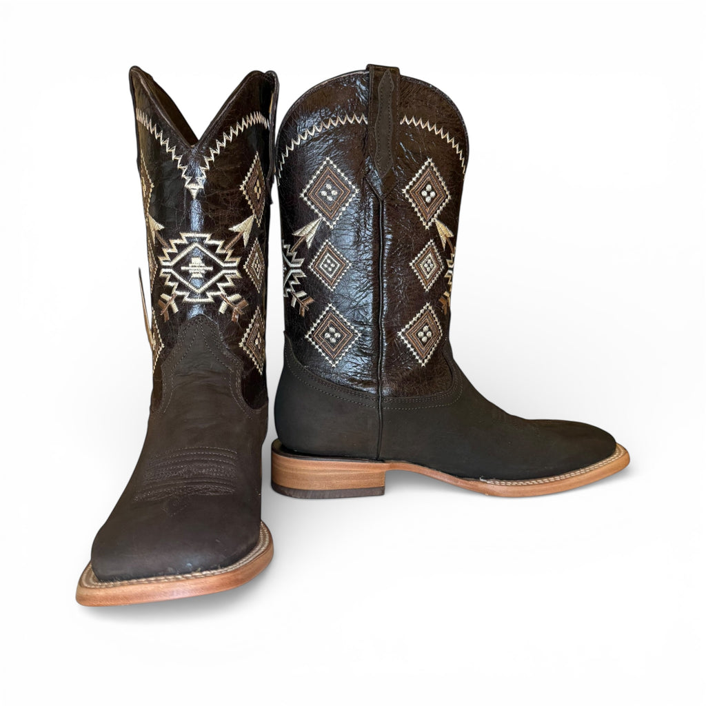 Sq. Toe - Dark Brown Suede