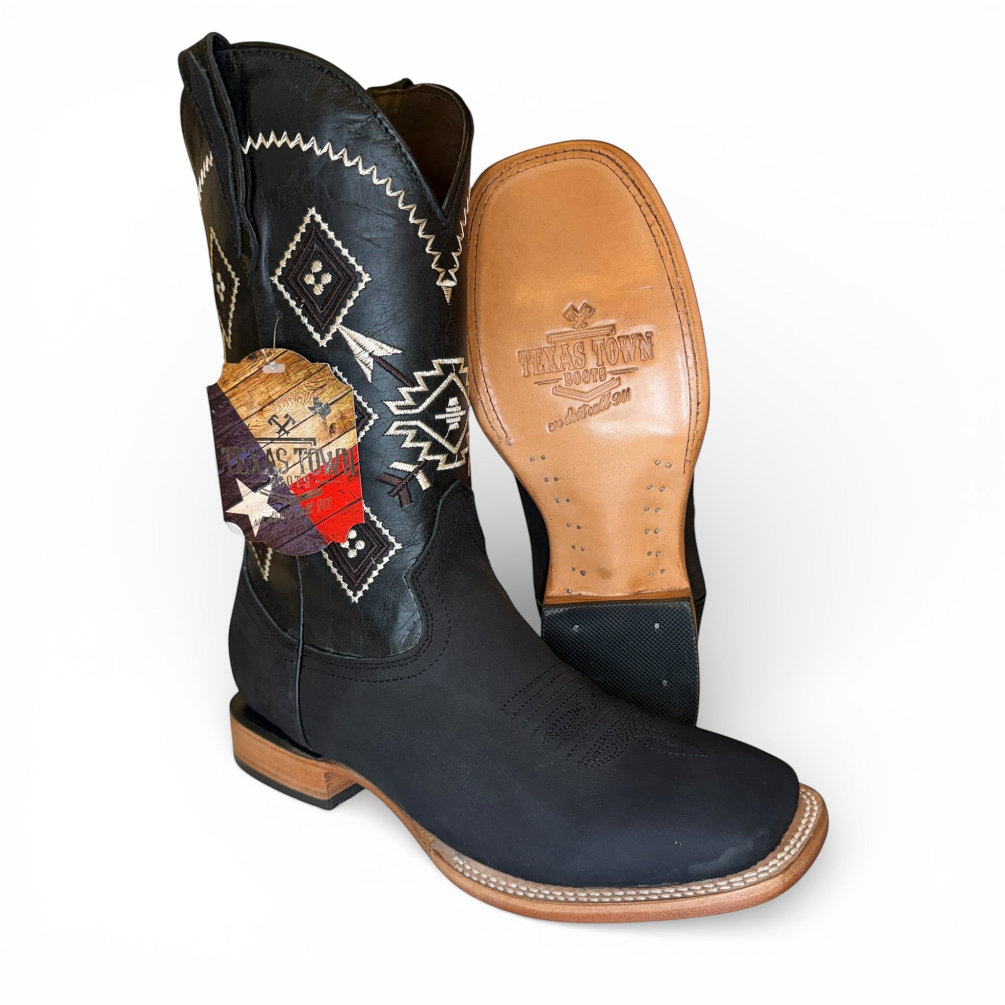 Sq. Toe - Black Suede