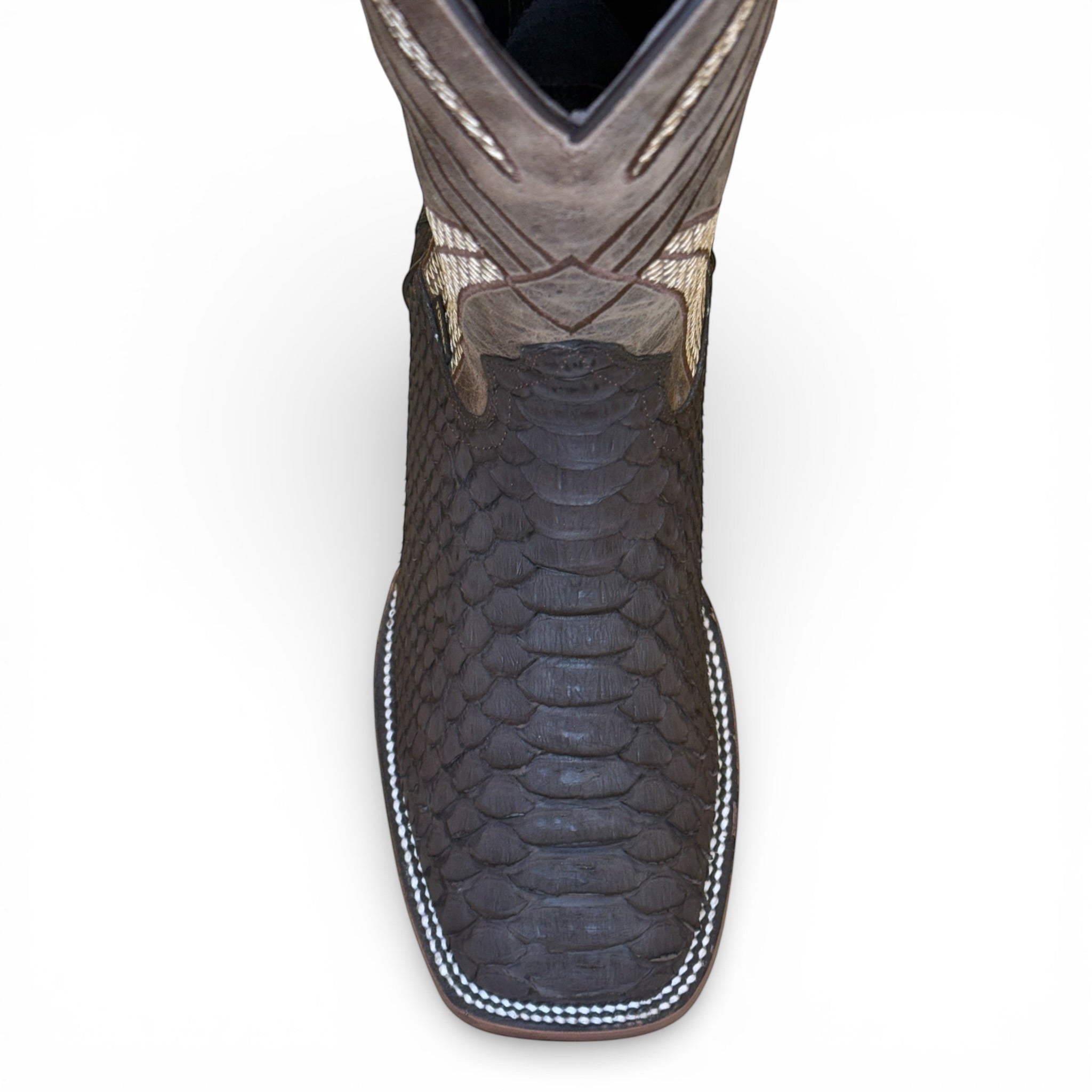 Sq. Toe Genuine Python - Chocolate Brownq