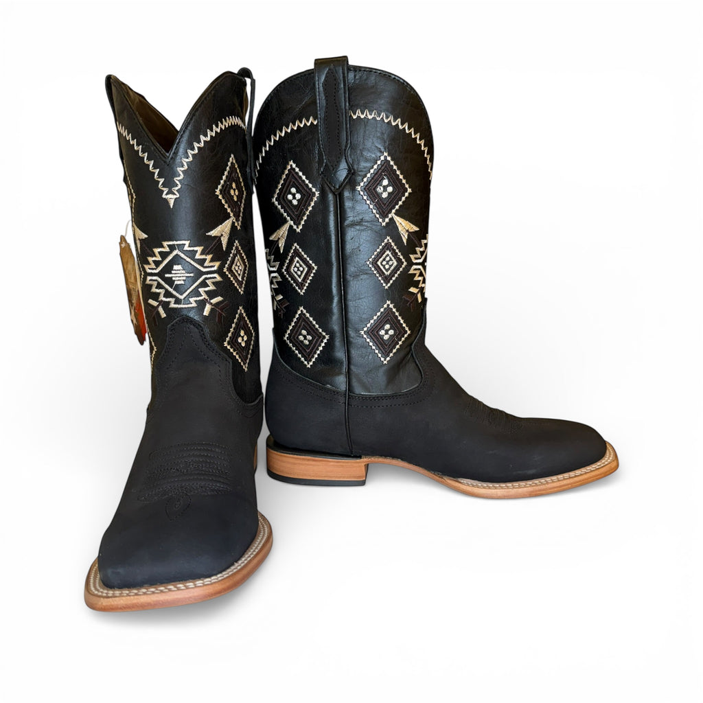 Sq. Toe - Black Suede