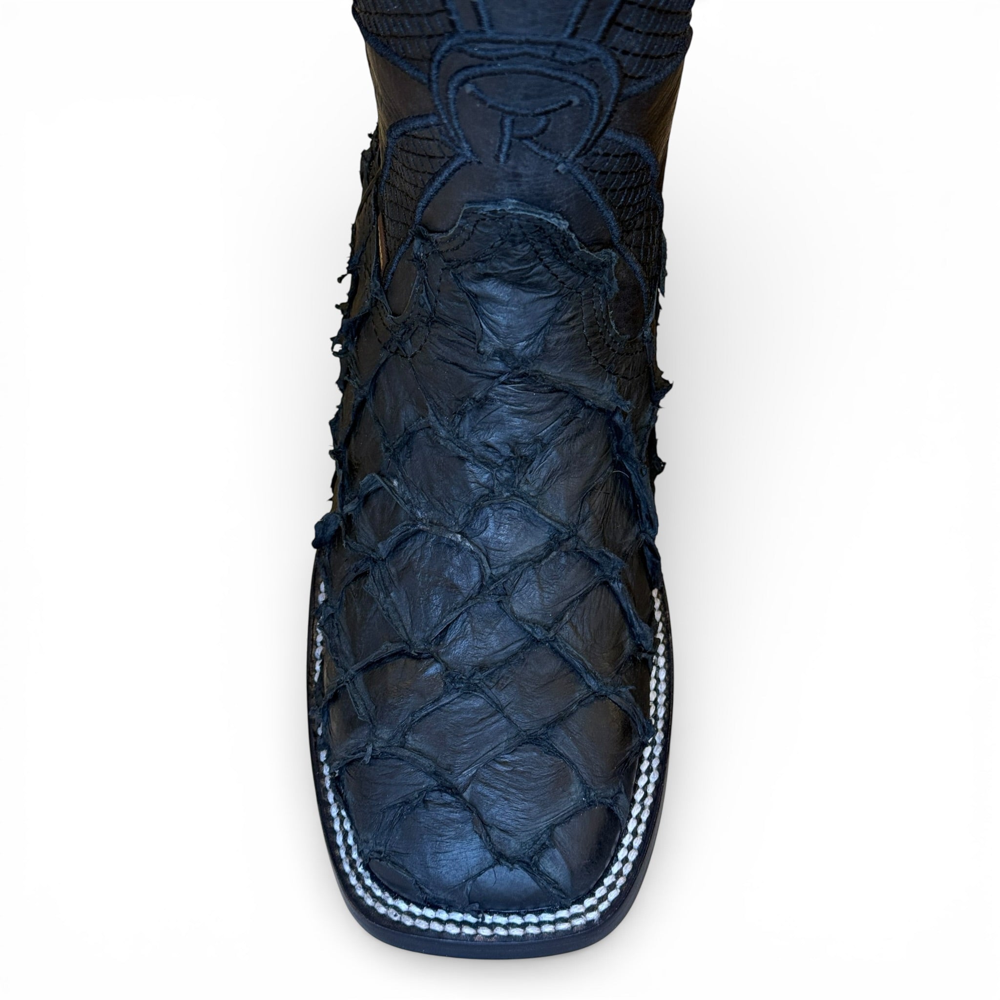 Sq. Toe Genuine Piraruccu - Black Obsidian