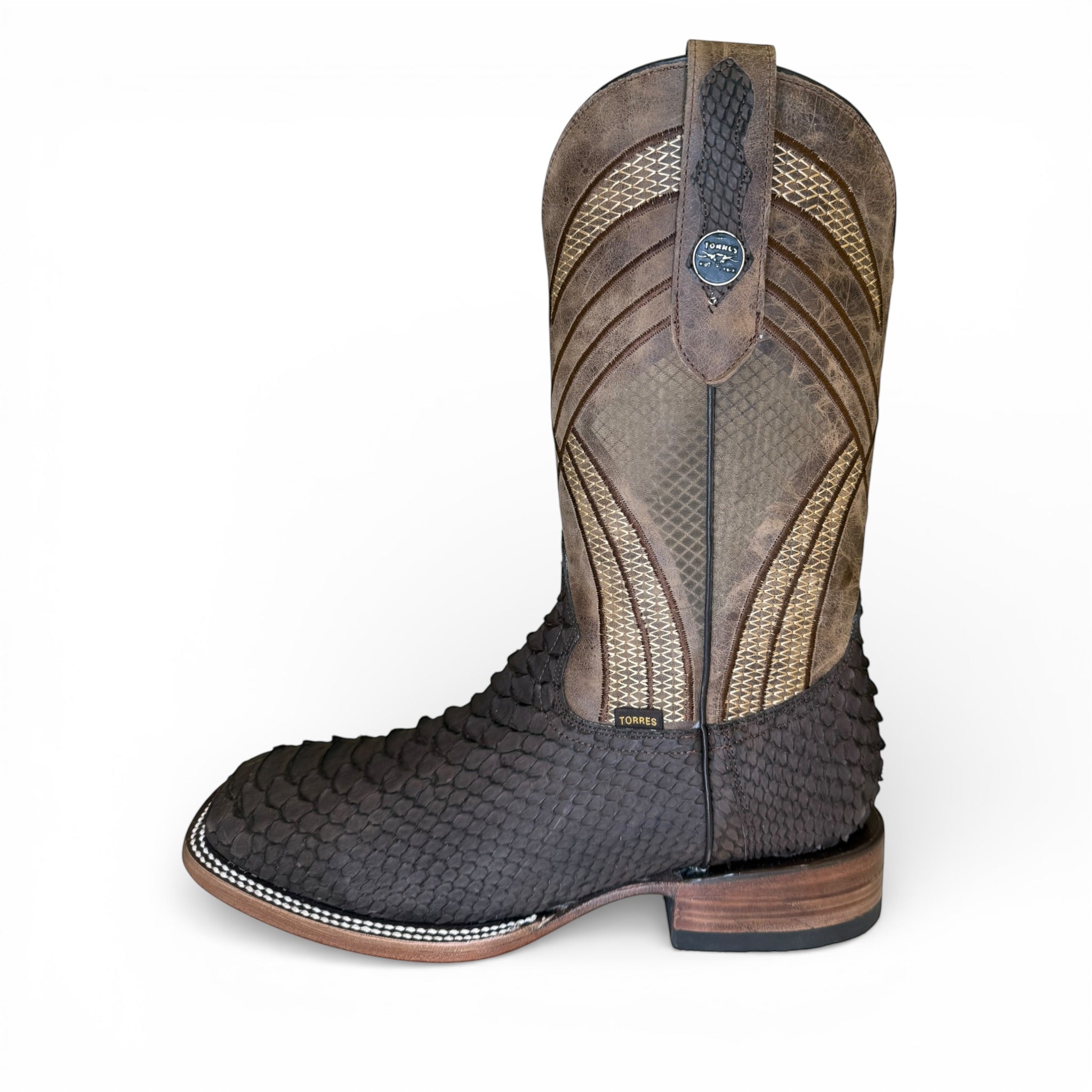 Sq. Toe Genuine Python - Chocolate Brownq