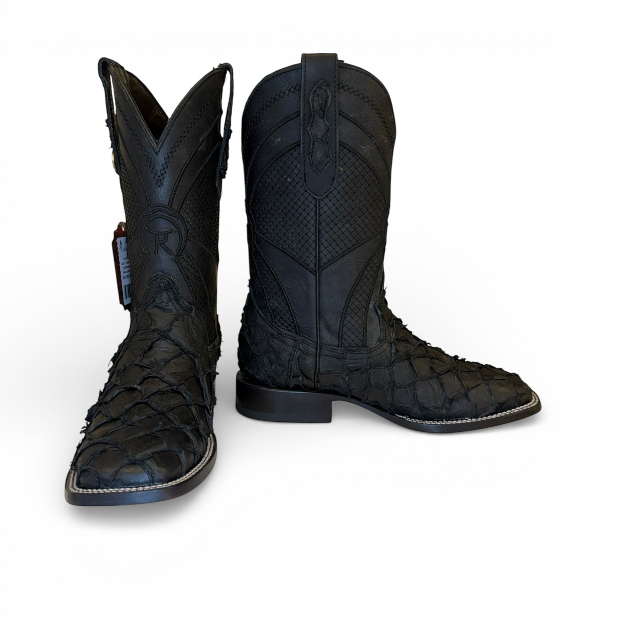 Sq. Toe Genuine Piraruccu - Black Obsidian