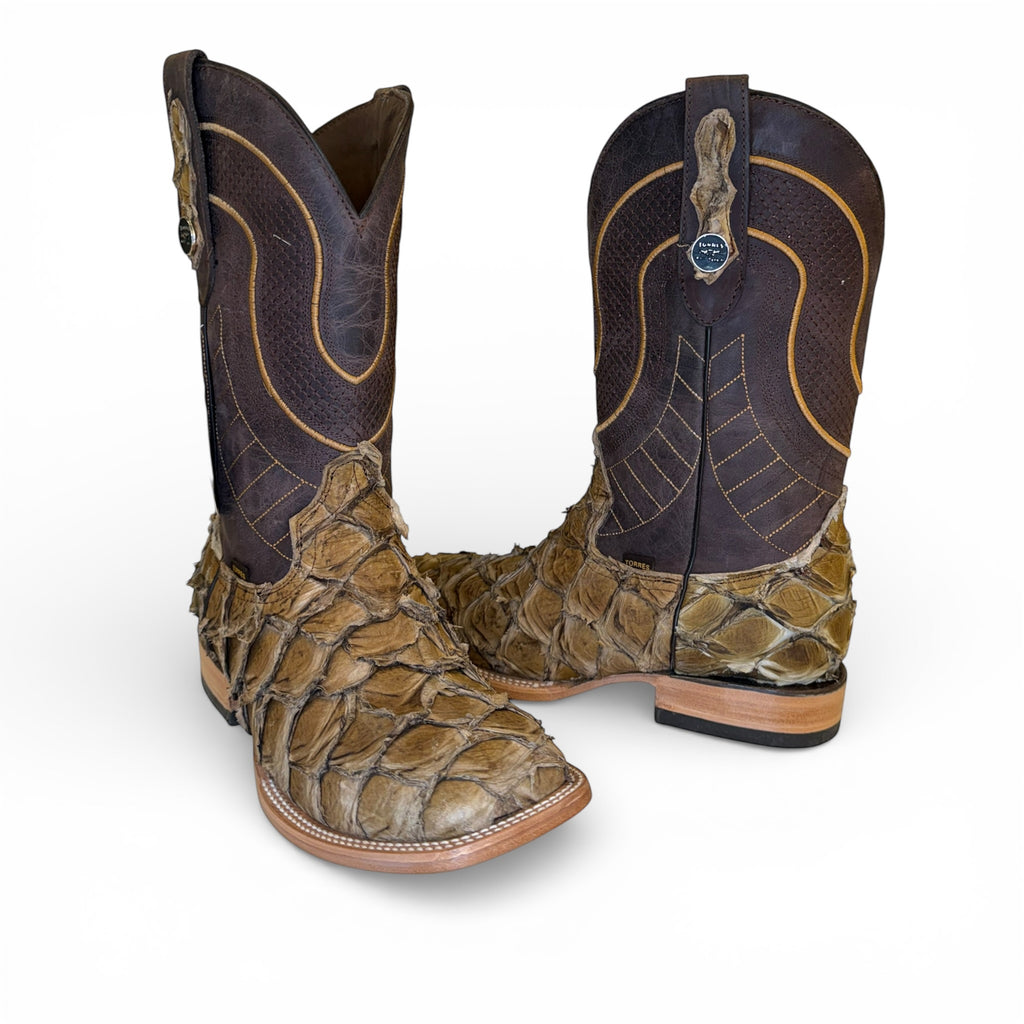 Genuine Piraruccu - Wood Tan Sq. Toe