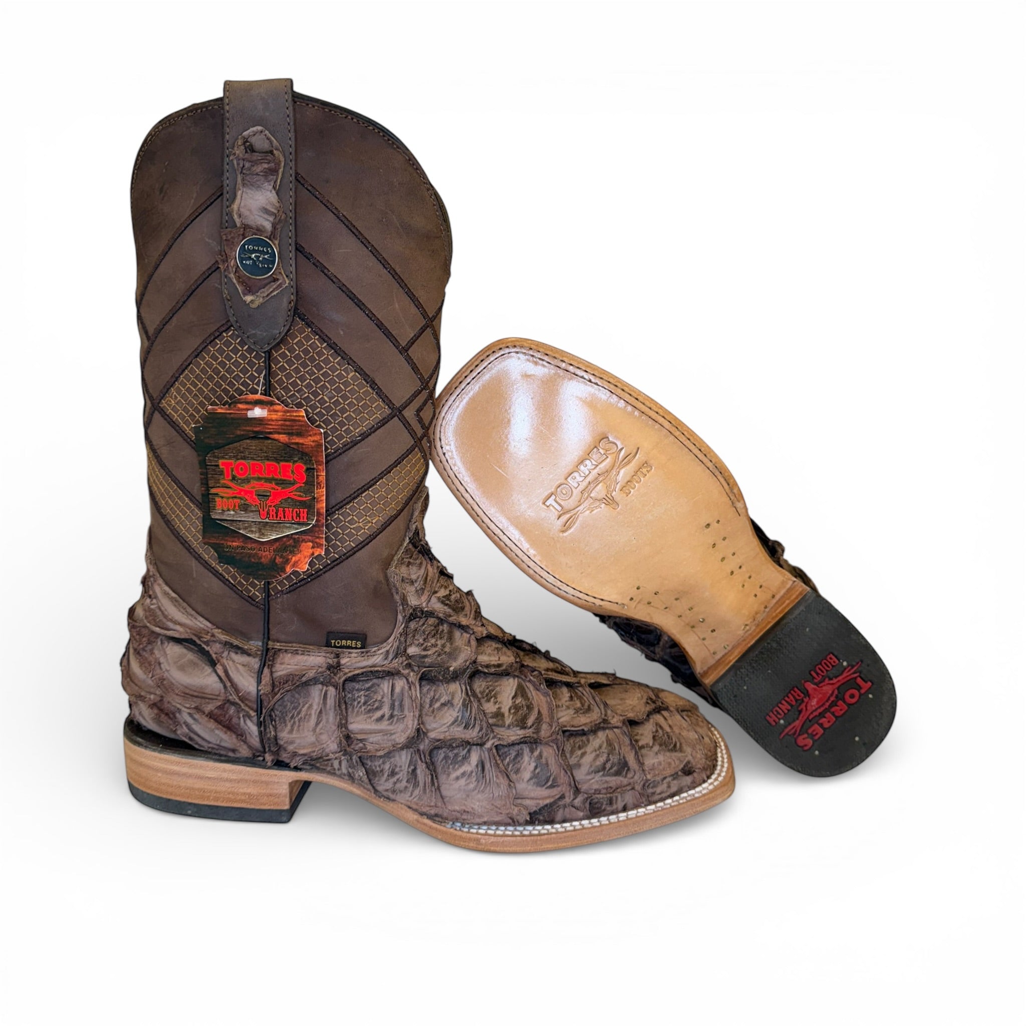 Sq. Toe Genuine Piraruccu - Mustang Brown