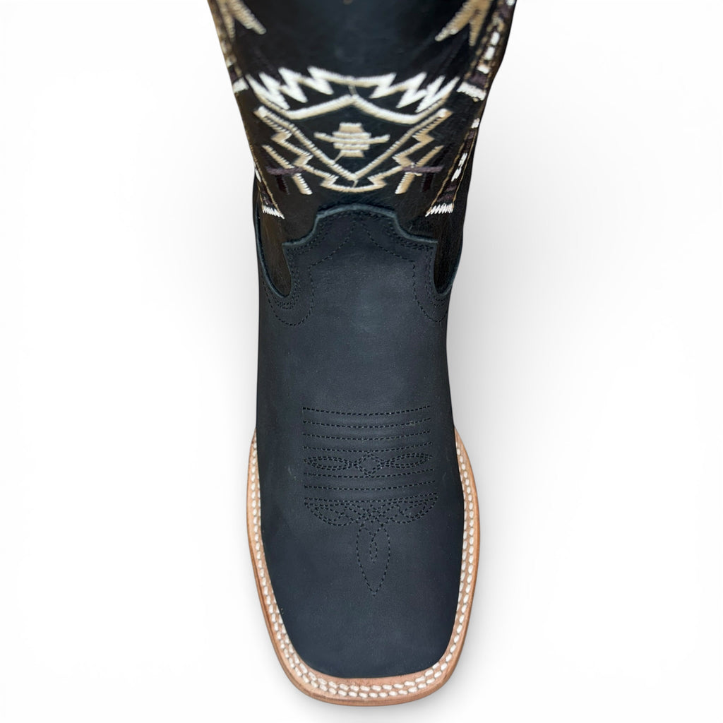 Sq. Toe - Black Suede