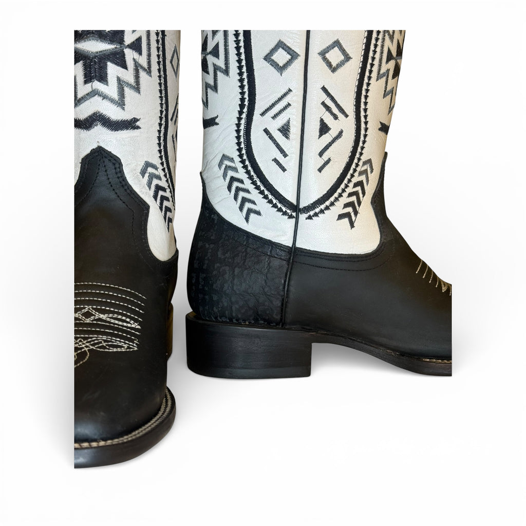 Midnight Azteca - Black Sq. Toe