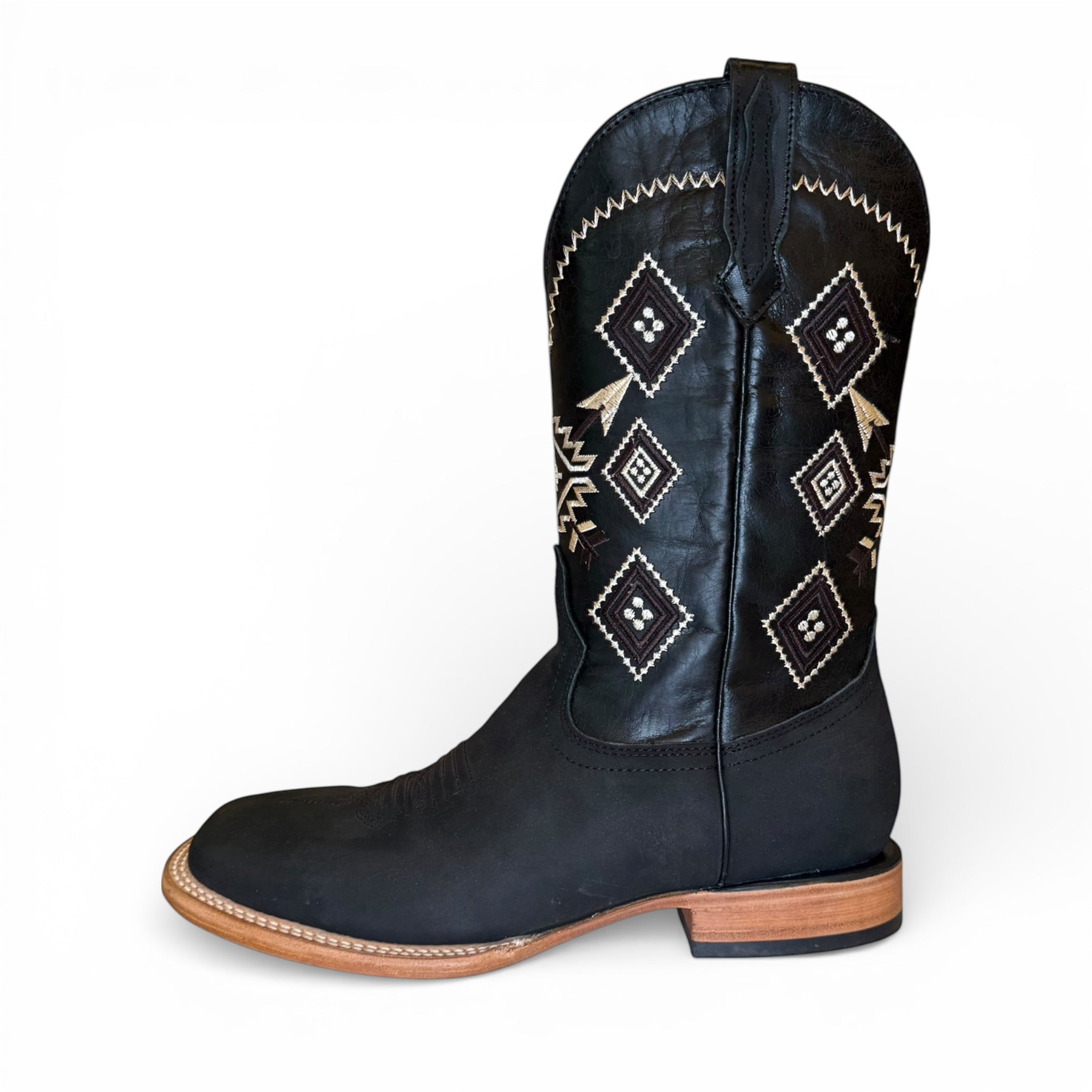 Sq. Toe - Black Suede