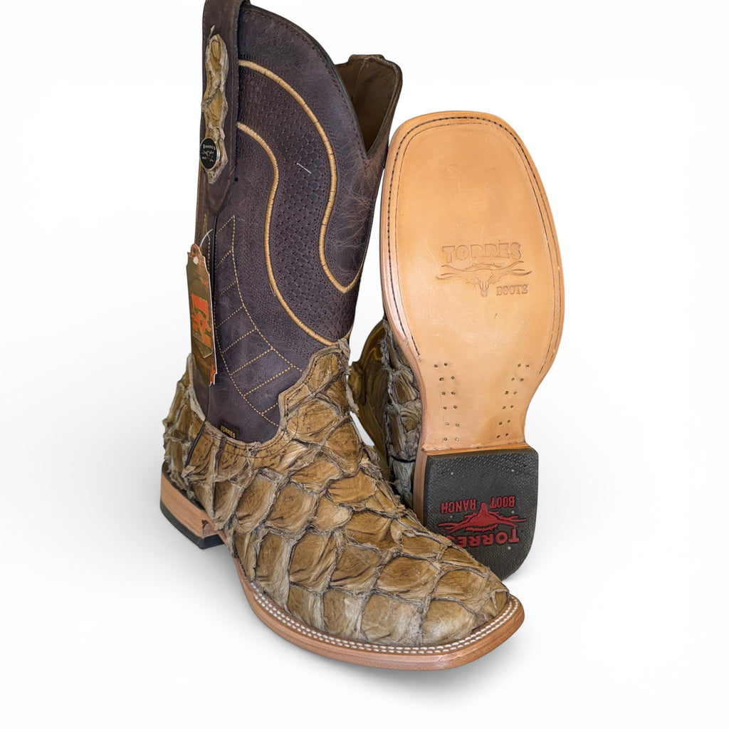 Genuine Piraruccu - Wood Tan Sq. Toe